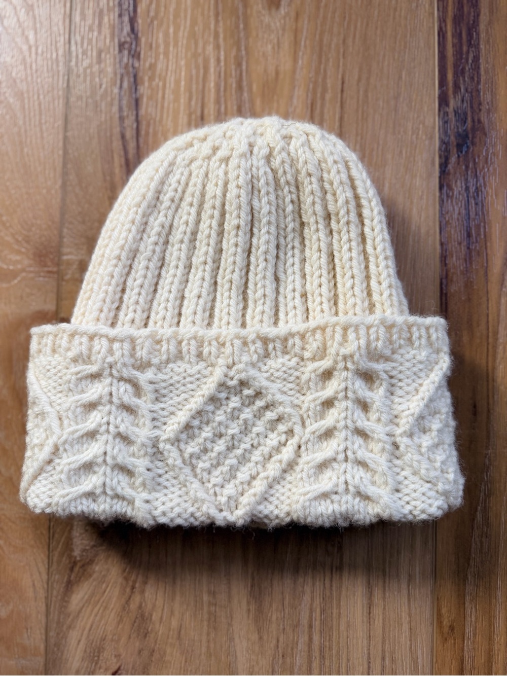 Vintage Brooks Brothers Irish Wool Aran Cable Knit Beanie Hat Northern Ireland
